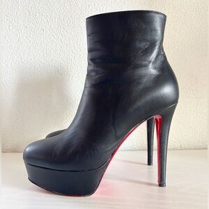 Christian Louboutin Bianca Booty Black Platform Ankle Booties Size EU 37.5